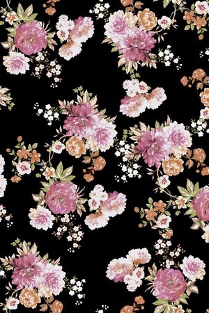 水彩花卉印花华亿平台图片