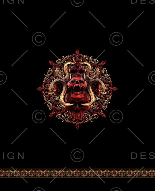 红骷髅头印花华亿平台图片