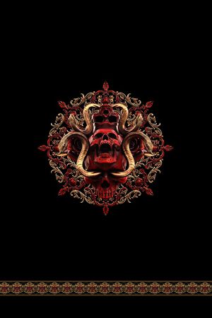 红骷髅头印花华亿平台图片