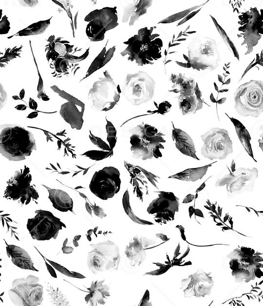 水彩花卉印花华亿平台图片