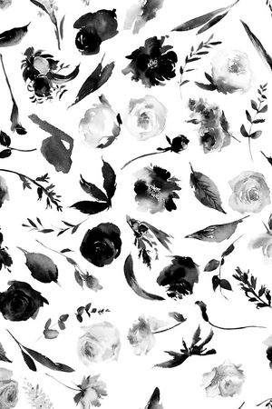 水彩花卉印花华亿平台图片