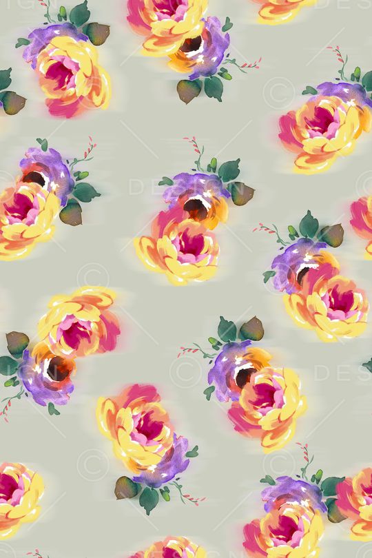 彩底花卉印花华亿平台图片