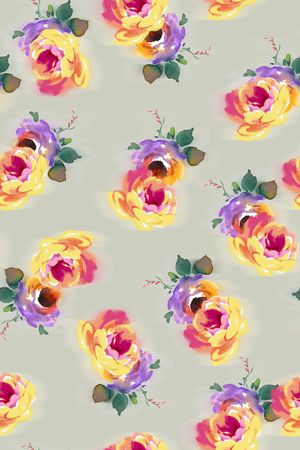 彩底花卉印花华亿平台图片