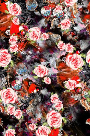 花卉印花华亿平台图片