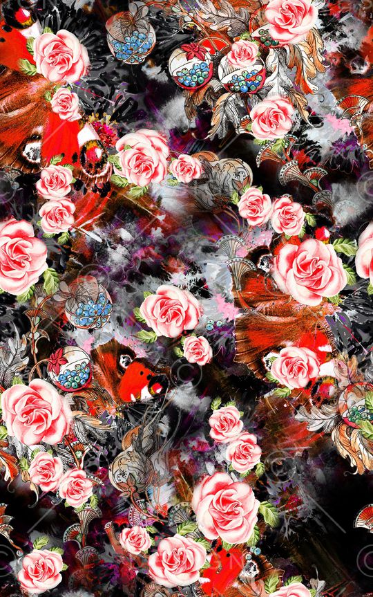 花卉印花华亿平台图片