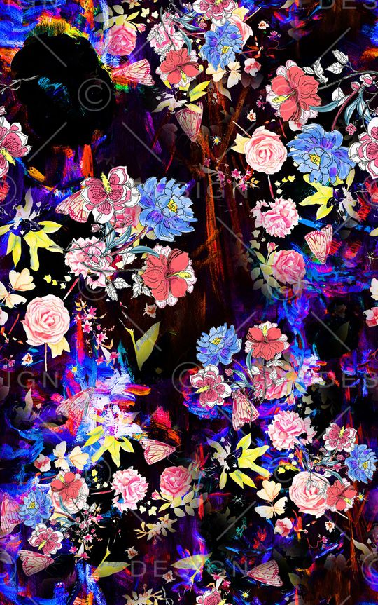 花卉印花华亿平台图片