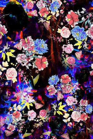 花卉印花华亿平台图片