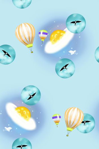1199298-趣味星际热气球燕子
