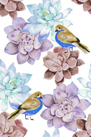 水彩花卉印花华亿平台图片