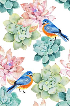 水彩花卉印花华亿平台图片