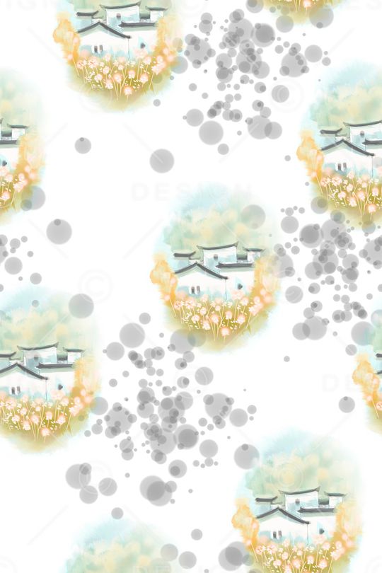 朦胧花卉印花华亿平台图片