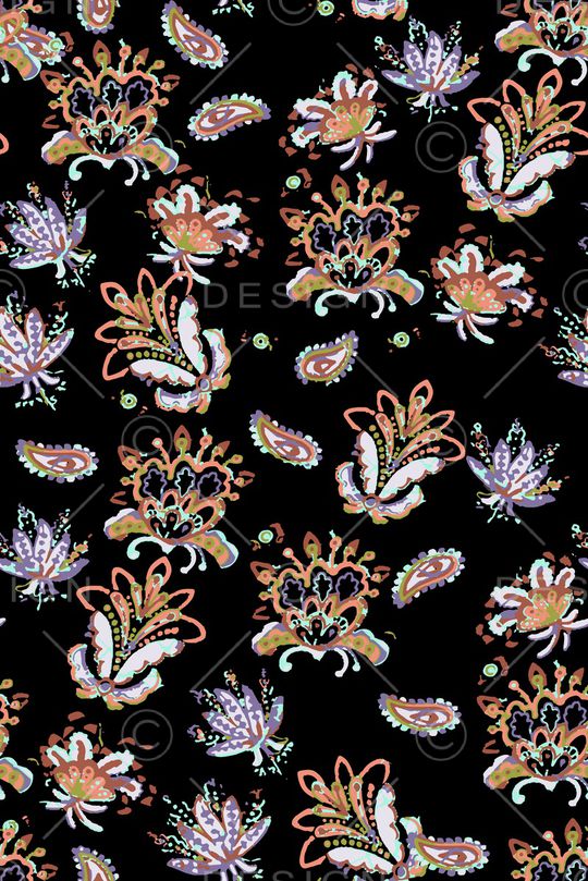 抽象花卉印花华亿平台图片