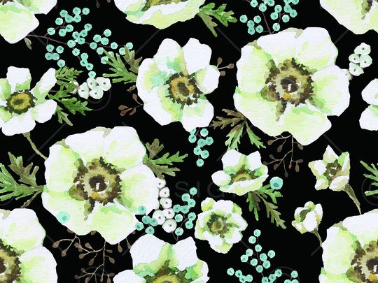 手绘花卉印花华亿平台图片