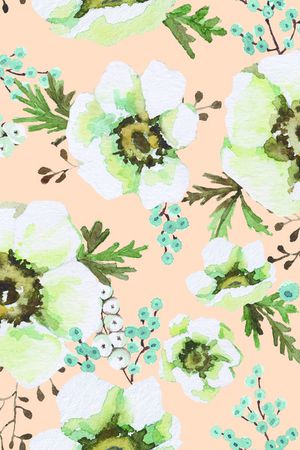 手绘花卉印花华亿平台图片