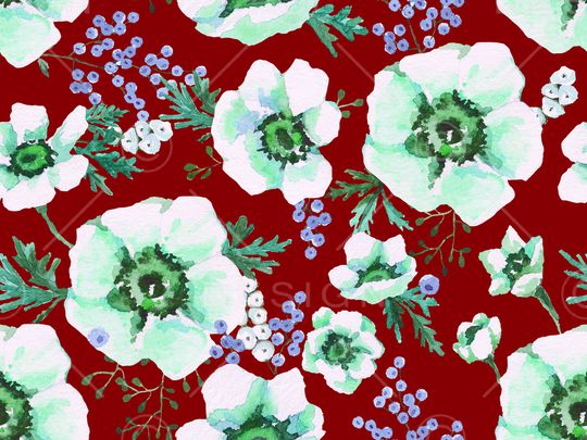 手绘花卉印花华亿平台图片