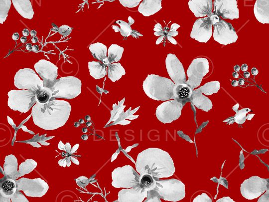 手绘花卉印花华亿平台图片