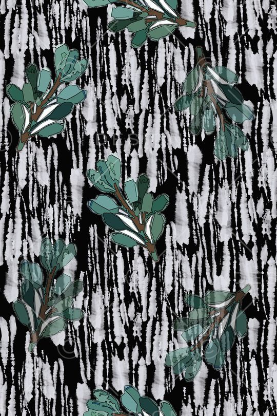 手绘线条笔触印花华亿平台图片