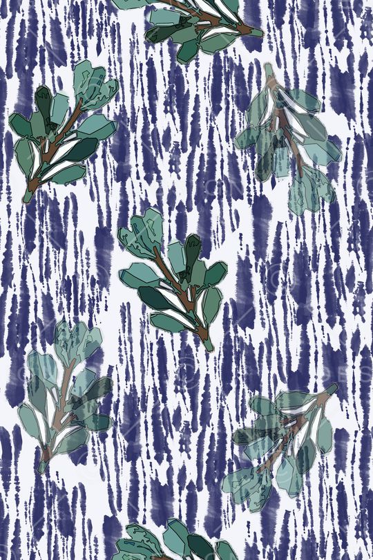 手绘线条笔触印花华亿平台图片