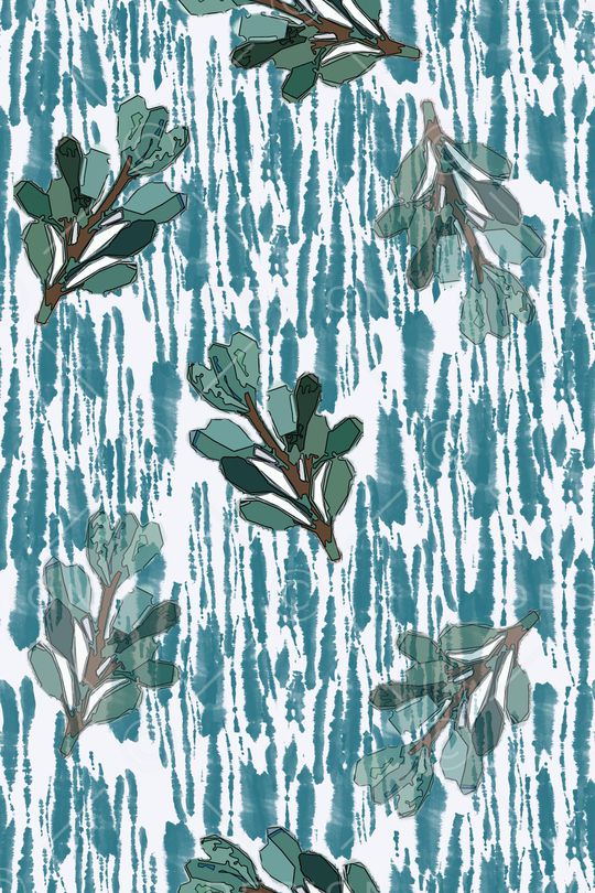 手绘线条笔触印花华亿平台图片