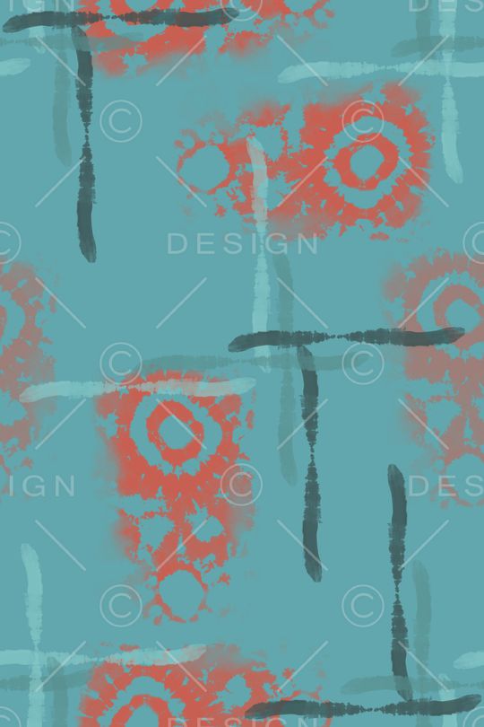 手绘线条笔触印花华亿平台图片