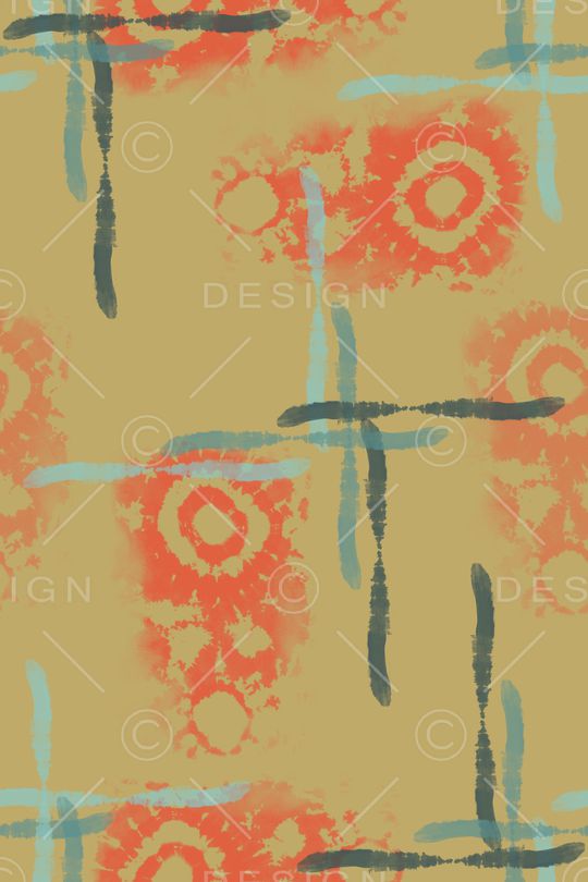 手绘线条笔触印花华亿平台图片