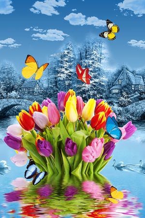 花卉印花华亿平台图片