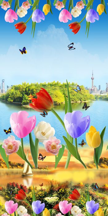 花卉印花华亿平台图片