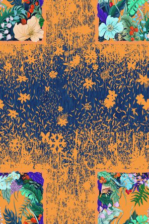 手绘花卉印花华亿平台图片