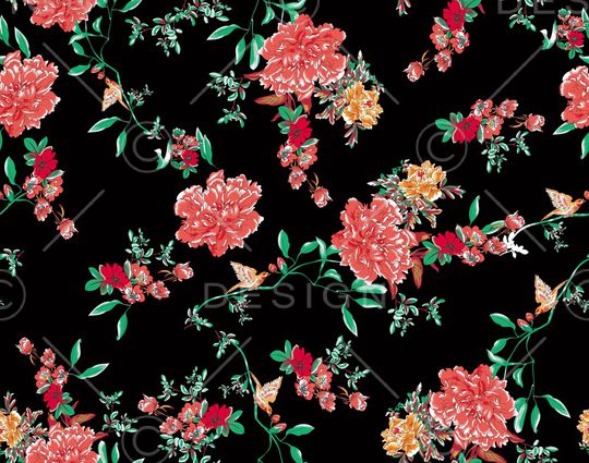 花卉印花华亿平台图片