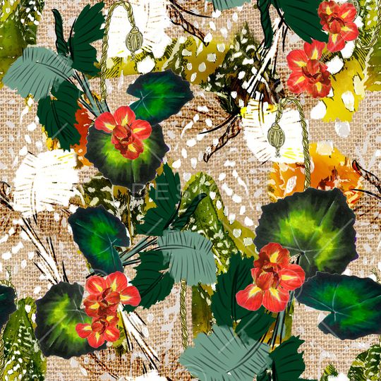 花卉印花华亿平台图片