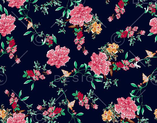 花卉印花华亿平台图片