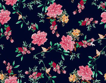 1200833-38牡丹花鸟图宝蓝组