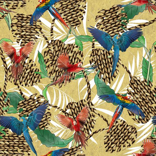 鹦鹉印花华亿平台图片