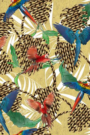 鹦鹉印花华亿平台图片