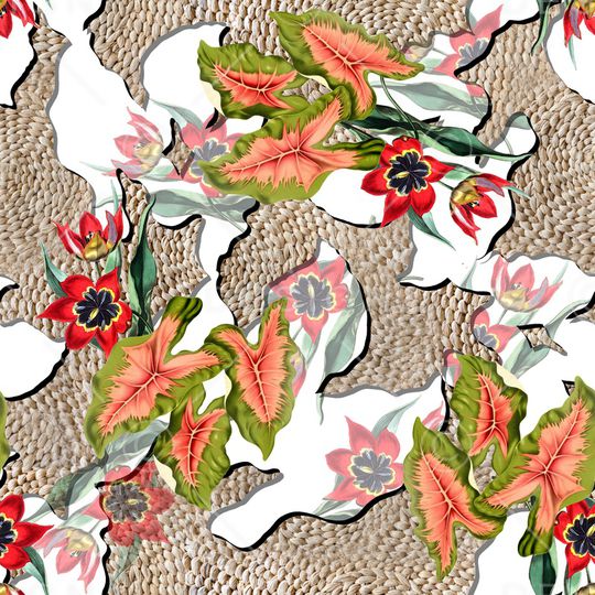 花卉印花华亿平台图片