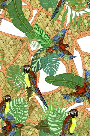 鹦鹉印花华亿平台图片