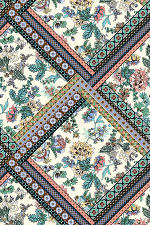 清爽底花卉印花华亿平台图片