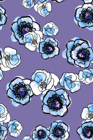 彩底花卉印花华亿平台图片