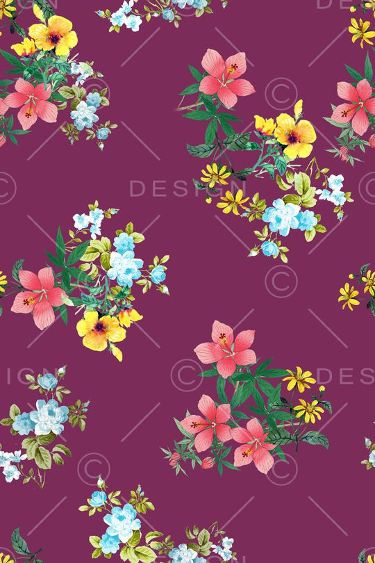 彩底花卉印花华亿平台图片