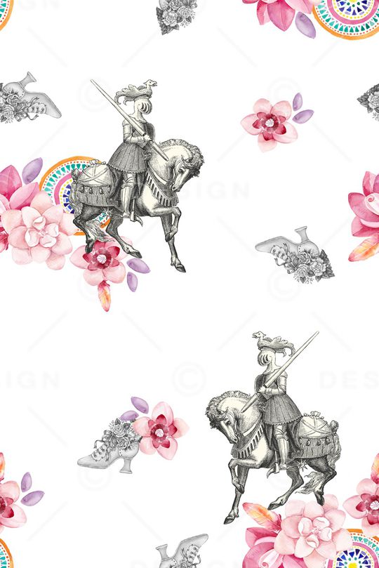 水彩花卉印花华亿平台图片