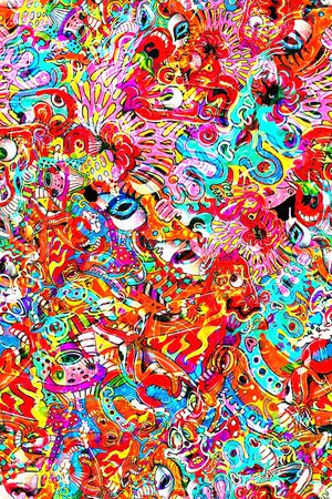 抽象印花华亿平台图片