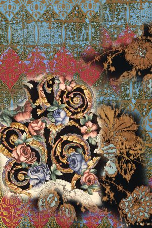 抽象花卉印花华亿平台图片