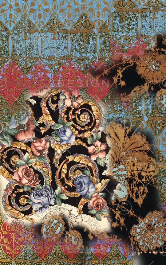 抽象花卉印花华亿平台图片