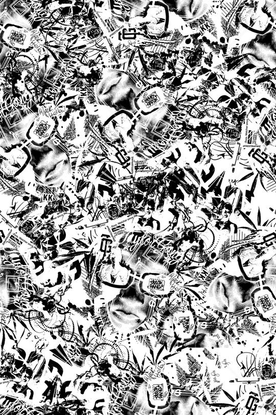 黑白装饰印花华亿平台图片