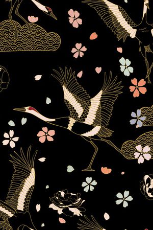 仙鹤印花华亿平台图片