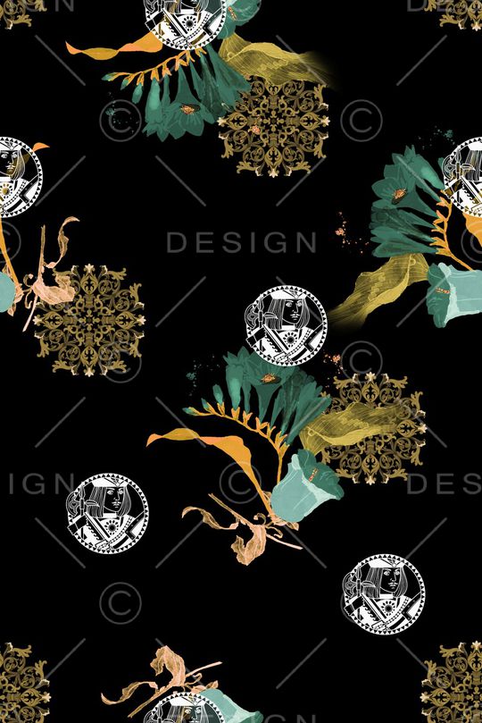 水彩花卉印花华亿平台图片