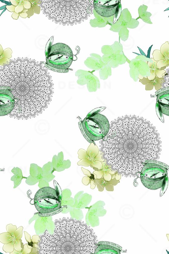 水彩花卉印花华亿平台图片