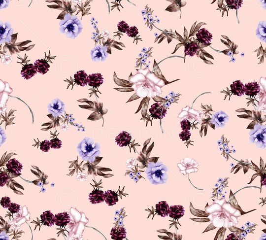 水彩花卉印花华亿平台图片