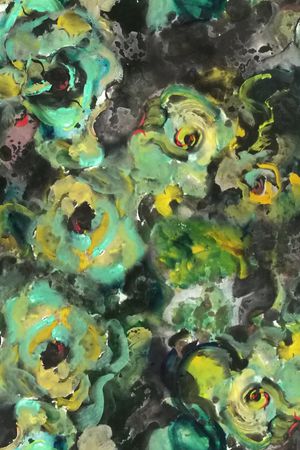 手绘玫瑰印花华亿平台图片