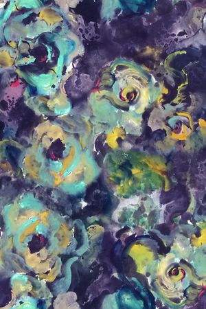 手绘玫瑰印花华亿平台图片